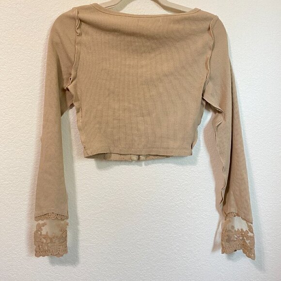 Urban Outfitters Leona Lace Bodice Top in Beige Size Medium - Picture 9 of 9
